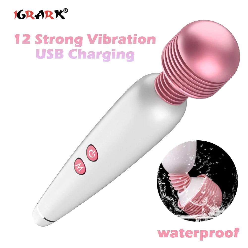 6-Speed USB Rechargeable G-Spot Vibrator – 19×3.5cm with Clitoral Stimulation & Head Attachments - Passion Pulse Adult
