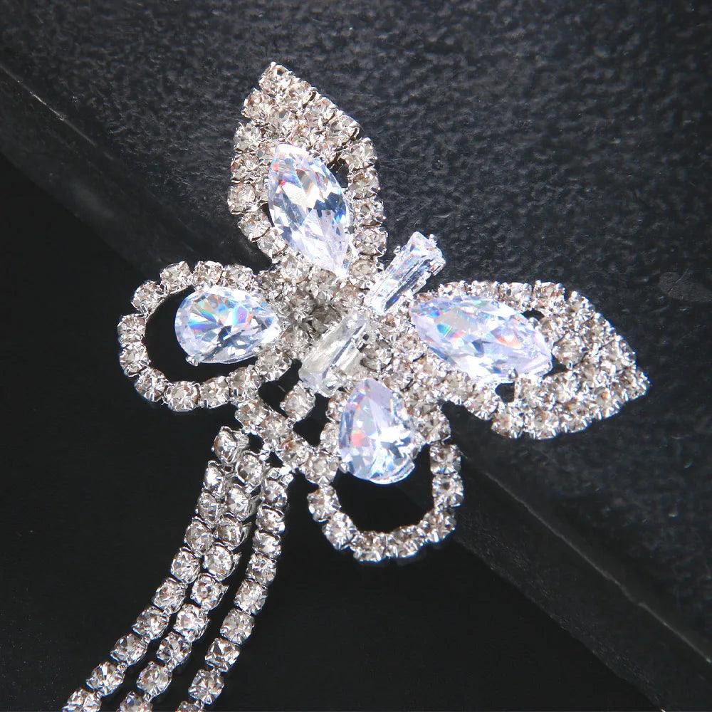 Sexy Rhinestone Butterfly Tassel Nipple Stickers – Crystal Chest Chain & Party Jewelry - Passion Pulse Adult