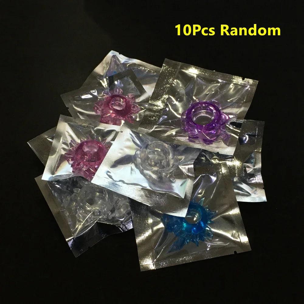 10/5Pcs Silicone Penis Ring Set – Ejaculation Delay & Enlargement for Men - Passion Pulse Adult