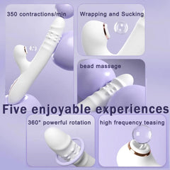 Multifunctional Suction & Licking Dildo – Thrusting Vibration Anal & Vaginal Stimulator - Passion Pulse Adult