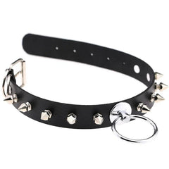 Harajuku Punk Rock Rivet Goth Choker | PU Leather Collar with Heart, Cross & Spikes | Hip Hop Bondage Jewelry for Women - Passion Pulse Adult