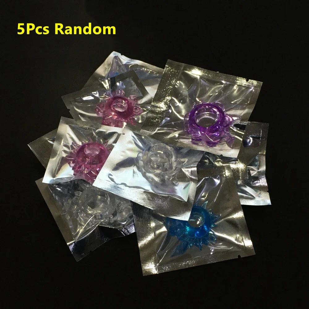 10/5Pcs Silicone Penis Ring Set – Ejaculation Delay & Enlargement for Men - Passion Pulse Adult