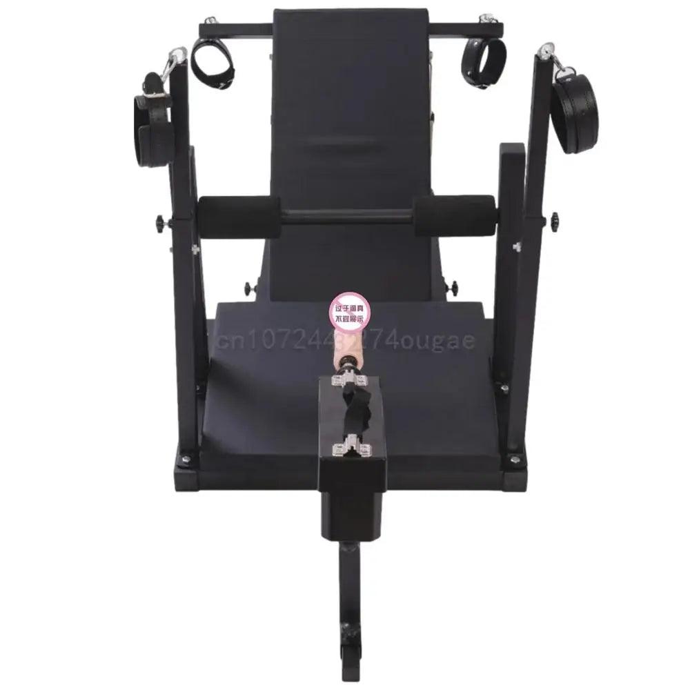 BDSM Adjustable Split-Leg Chair with Restraints – Carbon Steel Bondage Furniture for Couples Roleplay and Fetish Play - Passion Pulse Adult