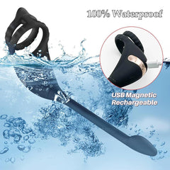 Vibrating Cock Ring & Taint Stimulator – Remote Control Anal Plug & Prostate Massager - Passion Pulse Adult