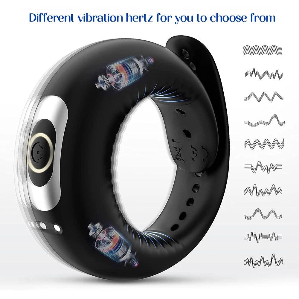 10 Vibration Silicone Vibrating Cock Ring – Remote Control & Waterproof - Passion Pulse Adult
