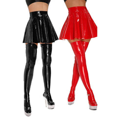 Wet Look PVC Pleated Mini Skirt | Sexy Clubwear - Passion Pulse Adult