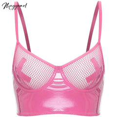 Wet Look Mesh Balconette Bra | Sexy Lingerie - Passion Pulse Adult