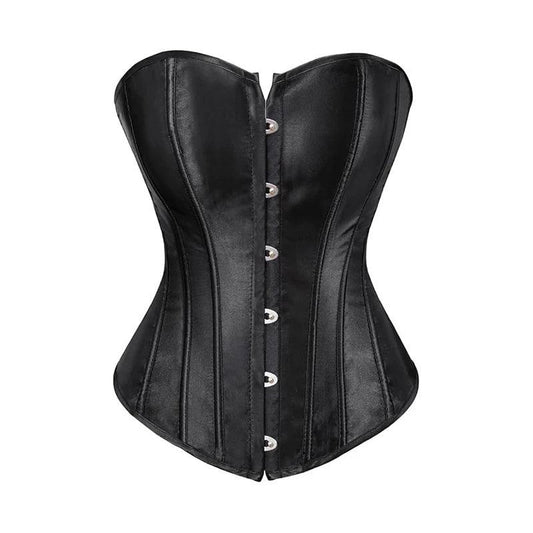 BurVogue Lace-up Corset for Women – Sexy Overbust Bustier Top Satin Waist Cincher Lingerie - Passion Pulse Adult