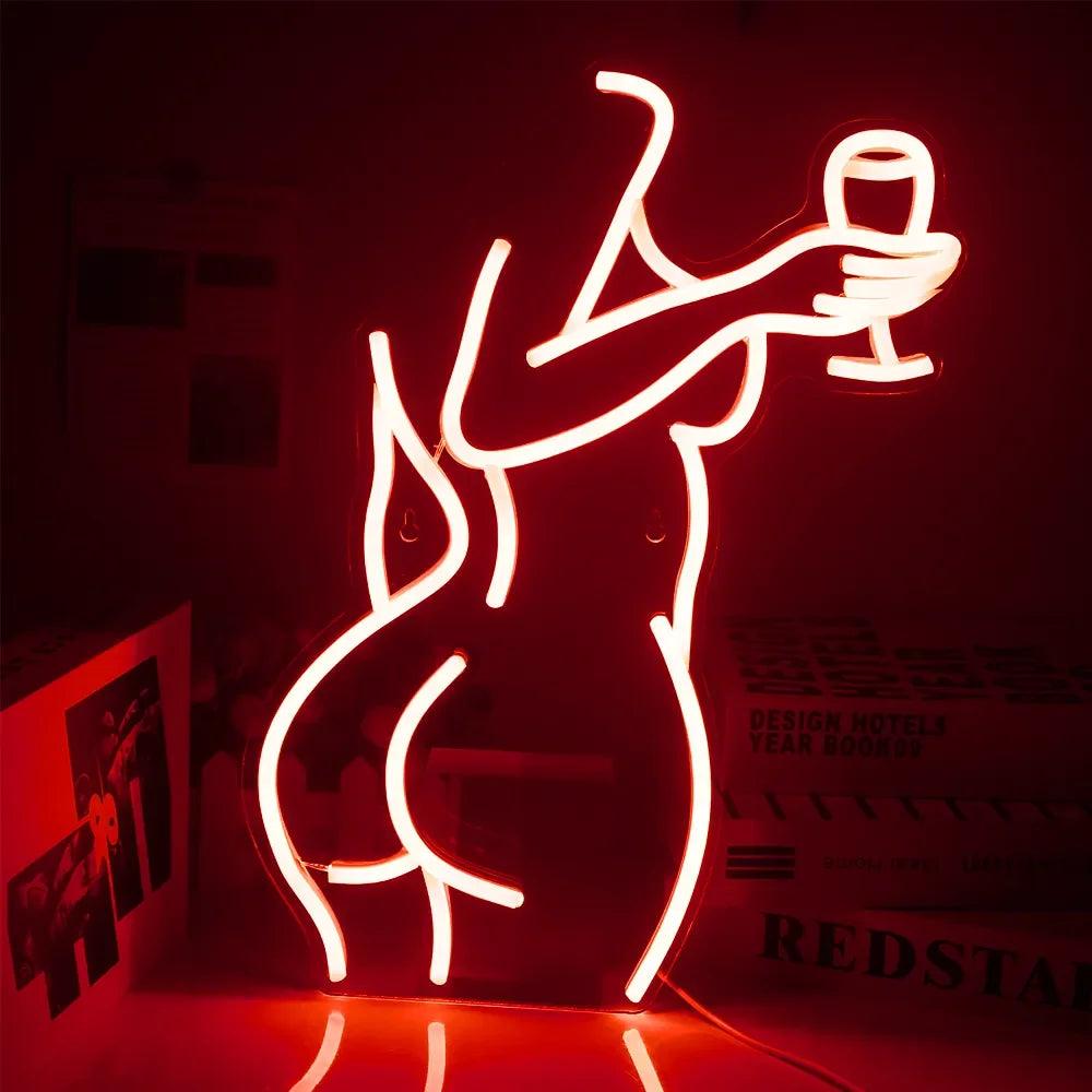 Sexy Model Neon Sign – LED Acrylic Light for Bar, Club, and Home Decor - Passion Pulse Adult