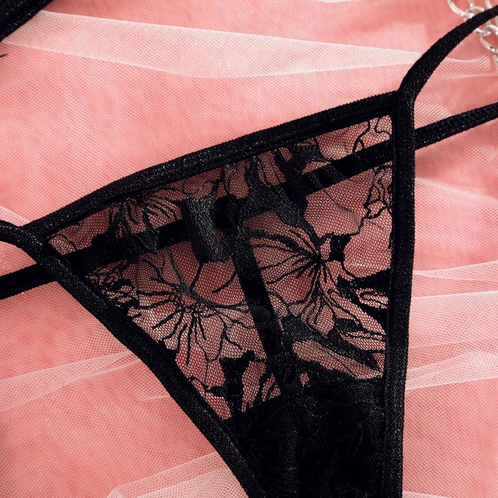 Sexy Lace 4-Piece Lingerie Set | Luxury Fit - Passion Pulse Adult