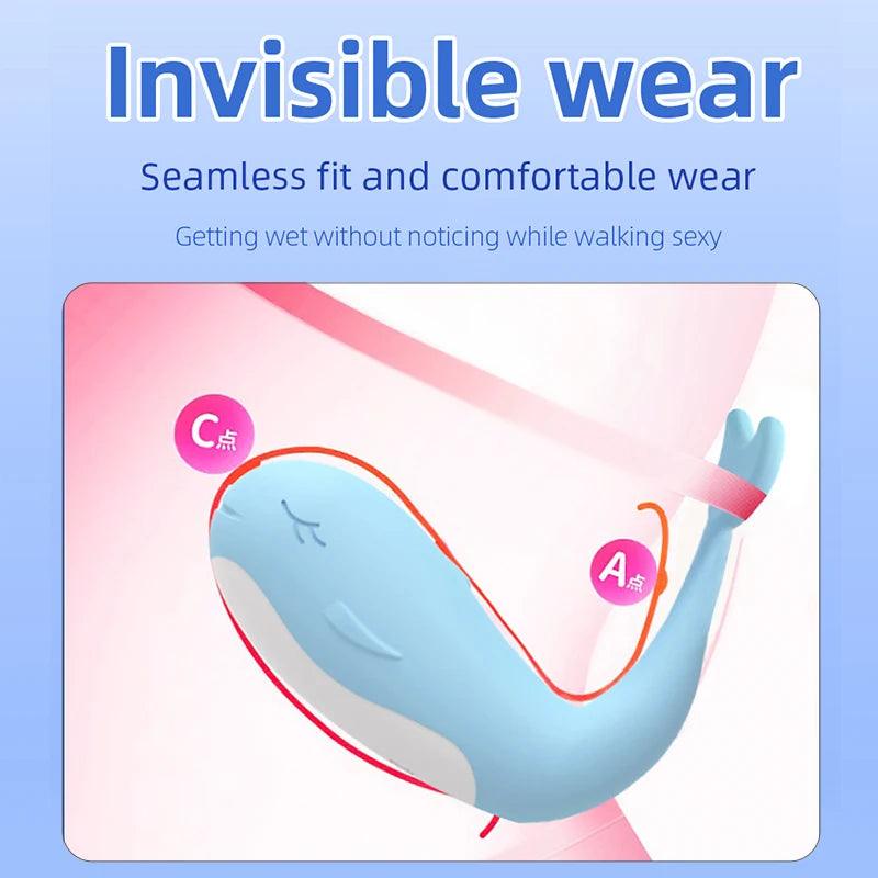 Little Whale Remote-Controlled Vibrating Egg – 10 Modes, Wearable G-Spot & Clitoral Stimulator - Passion Pulse Adult