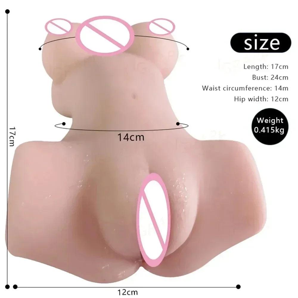 Realistic Silicone Torso Masturbator – Full-Size Buttocks, Vagina & Anal Pleasure for Men - Passion Pulse Adult