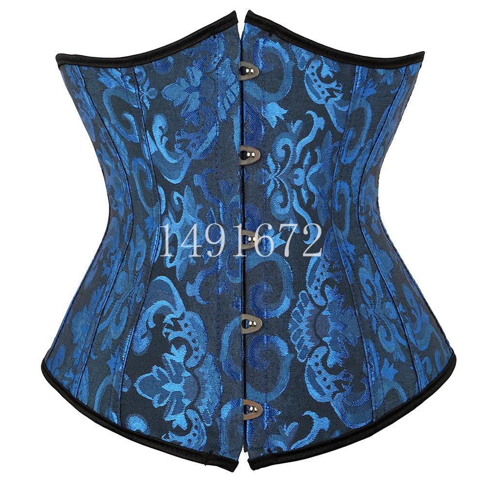 Pink Underbust Corset Top – Plus Size Waist Cincher Gothic Corselet in Black, White, Red, Blue, Rose - Passion Pulse Adult