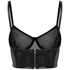 Wet Look Mesh Balconette Bra | Sexy Lingerie - Passion Pulse Adult
