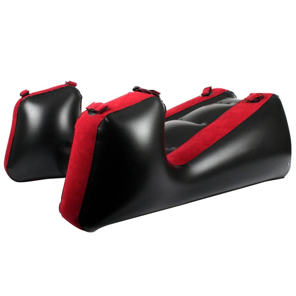 Inflatable Split-Leg Sex Sofa – Flocking PVC Chair with Straps for Couples - Passion Pulse Adult