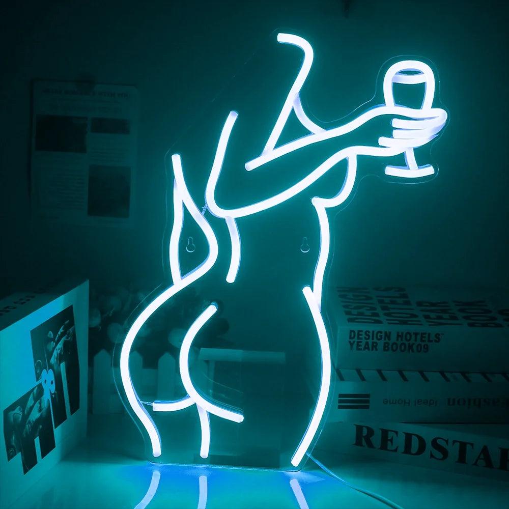 Sexy Model Neon Sign – LED Acrylic Light for Bar, Club, and Home Decor - Passion Pulse Adult