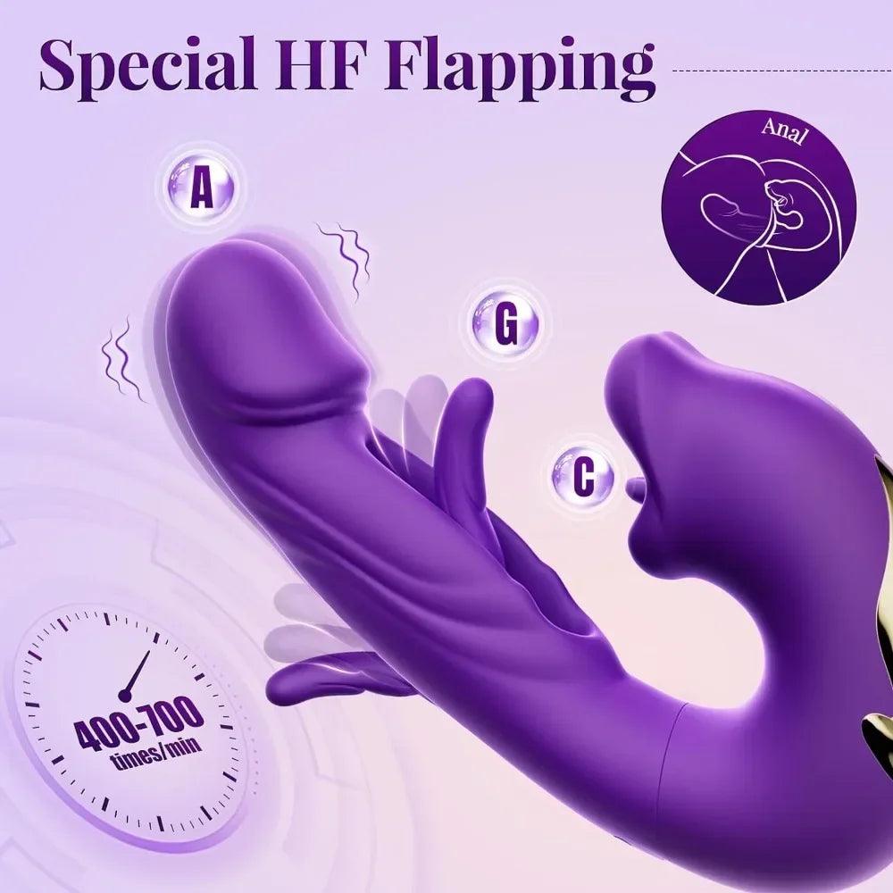Tongue-Licking & Flapping Vibrator – G-Spot, Clitoral & Anal Stimulator for Women - Passion Pulse Adult