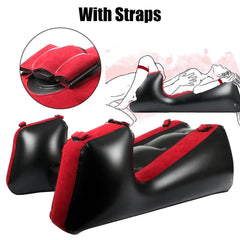 Inflatable Split-Leg Sex Sofa – Flocking PVC Chair with Straps for Couples - Passion Pulse Adult