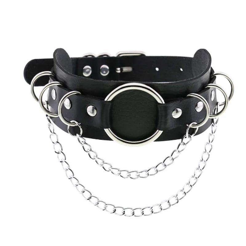 Harajuku Punk Rock Rivet Goth Choker | PU Leather Collar with Heart, Cross & Spikes | Hip Hop Bondage Jewelry for Women - Passion Pulse Adult