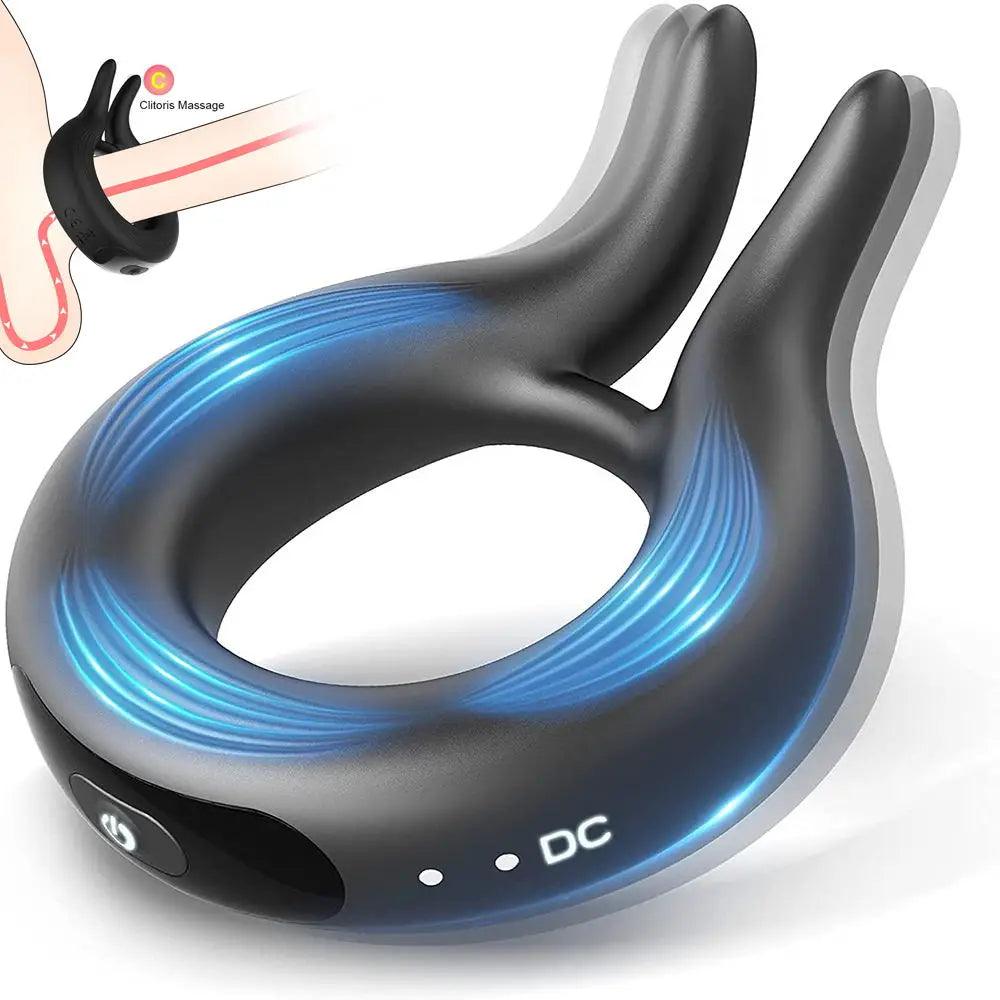 Silicone Penis Ring Vibrator – 10 Modes for Clitoral & Testicle Stimulation - Passion Pulse Adult