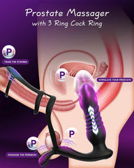 Prostate Massager with Thrusting Vibrator – Remote Control Anal Plug for Men - Passion Pulse Adult