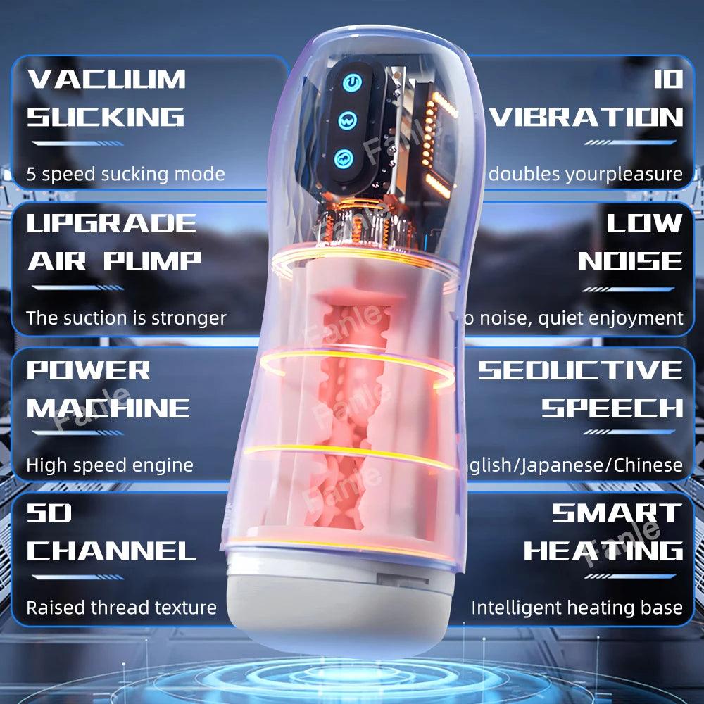 Automatic Sucking Male Masturbator – Heated Vibration Blowjob Machine for Men - Passion Pulse Adult