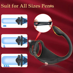Vibrating Cock Ring & Taint Stimulator – Remote Control Anal Plug & Prostate Massager - Passion Pulse Adult