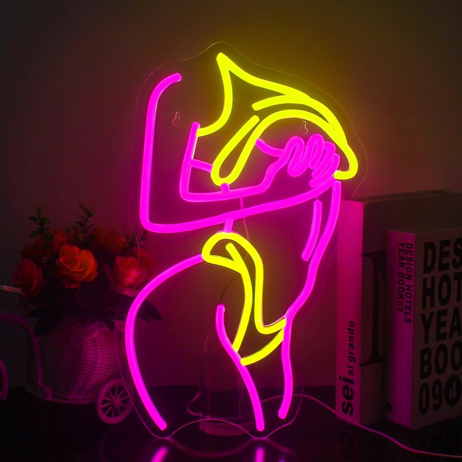 Sexy Model Neon Sign – LED Acrylic Light for Bar, Club, and Home Decor - Passion Pulse Adult