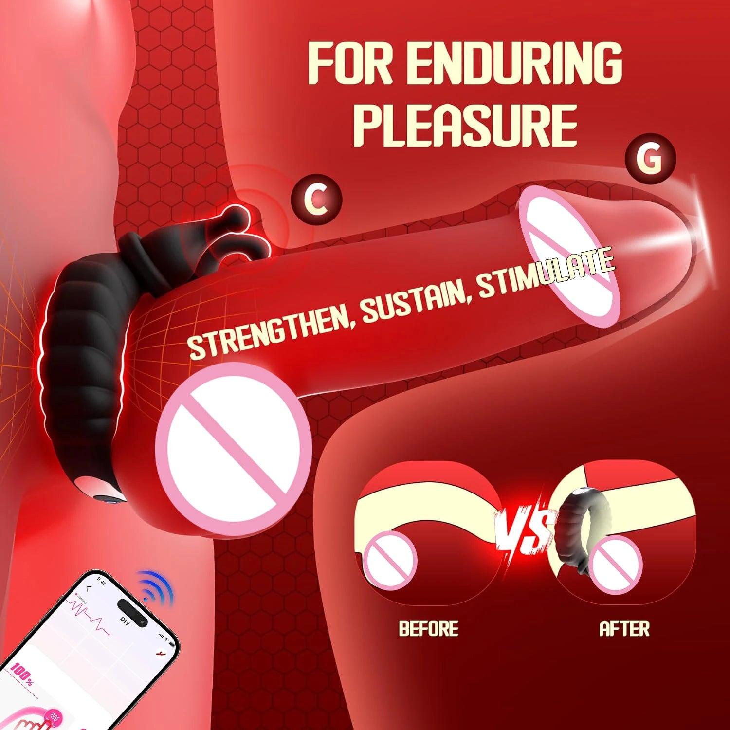 USB Rechargeable Silicone Vibrating Penis Ring – 10 Modes for Couples - Passion Pulse Adult