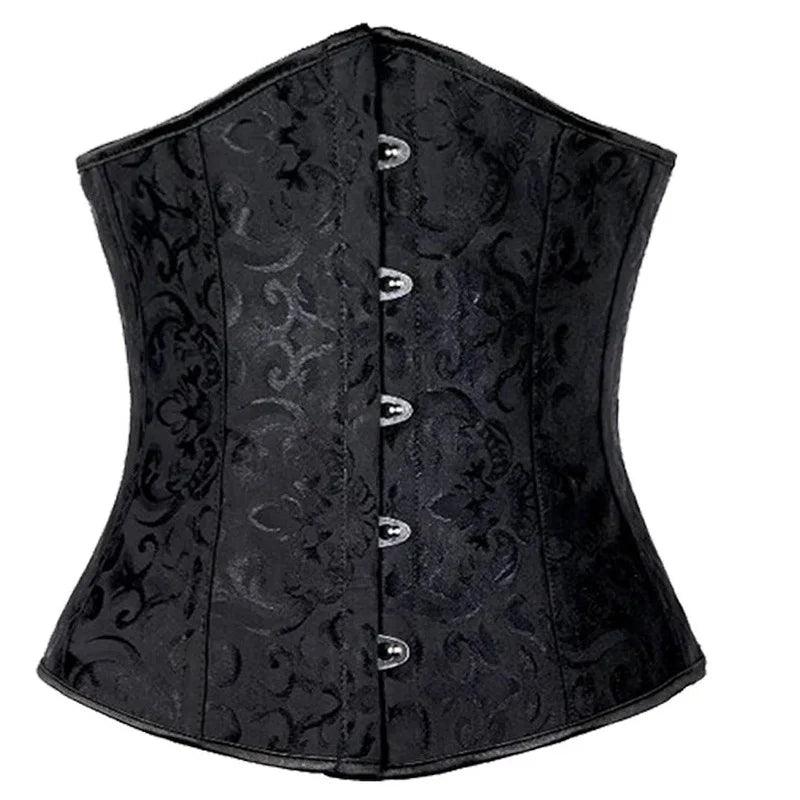 Pink Underbust Corset Top – Plus Size Waist Cincher Gothic Corselet in Black, White, Red, Blue, Rose - Passion Pulse Adult