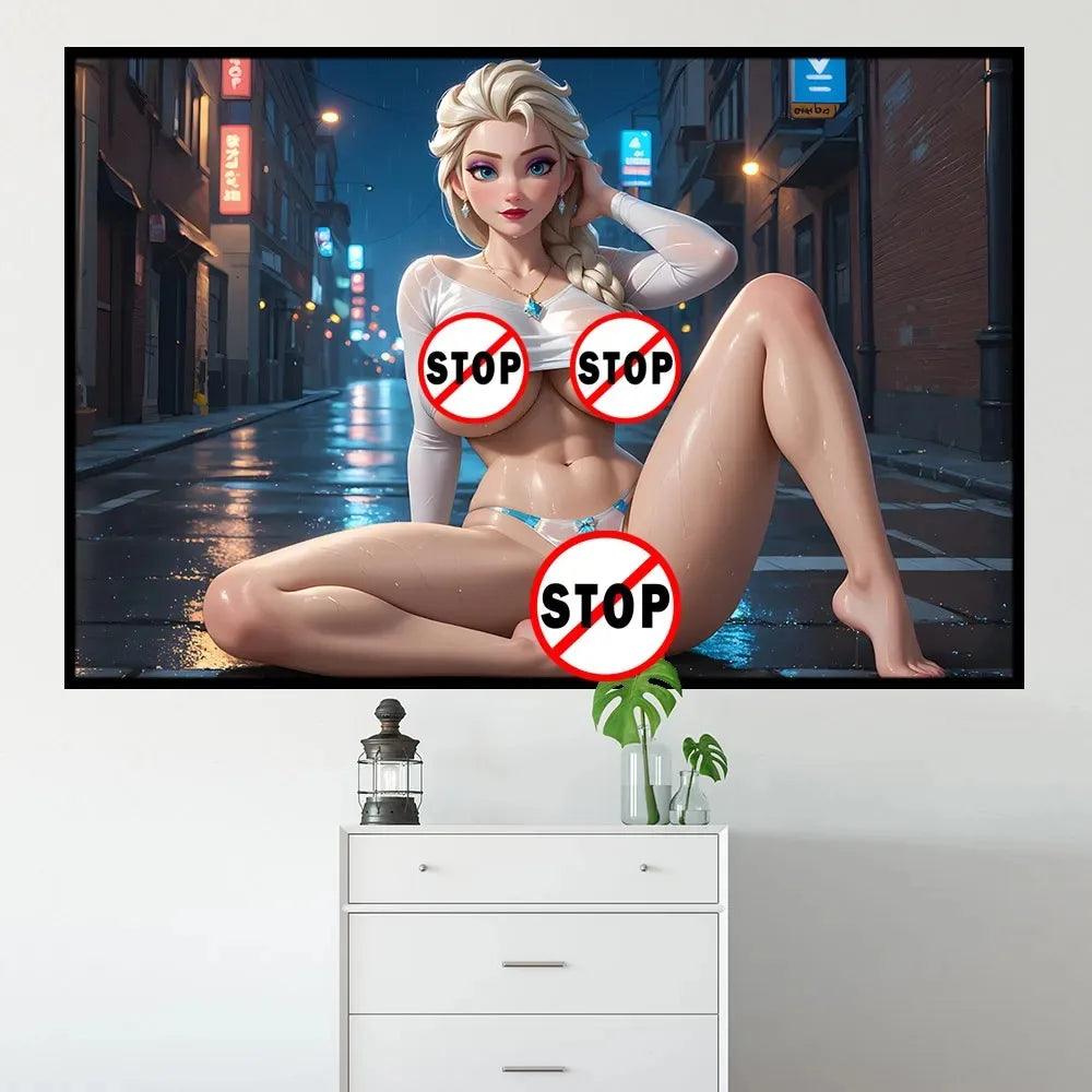 High-Definition Canvas Poster – Sexy Cartoon Decorative Wall Art for Living Room or Home Decor (Unframed) - Passion Pulse Adult