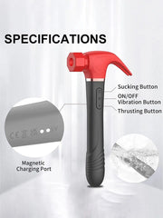 Hammer Suction Disc Vibrator – Multi-Zone Pleasure Device with Licking, Suction & Telescopic Thrusting - Passion Pulse Adult