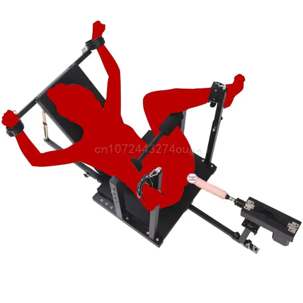 BDSM Adjustable Split-Leg Chair with Restraints – Carbon Steel Bondage Furniture for Couples Roleplay and Fetish Play - Passion Pulse Adult