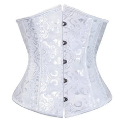 Pink Underbust Corset Top – Plus Size Waist Cincher Gothic Corselet in Black, White, Red, Blue, Rose - Passion Pulse Adult