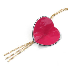 Heart Tassel Leather Nipple Covers with Chain & Choker - Passion Pulse Adult