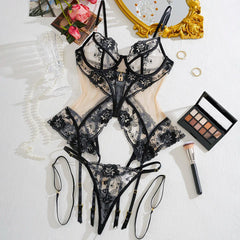 Sheer Lace 3-Piece Lingerie Set | Sexy Fit - Passion Pulse Adult