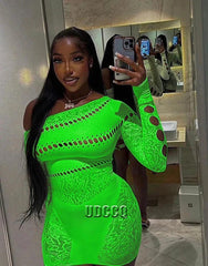 Hot Sexy Crochet Plus Size Lingerie – Long-Sleeve Babydoll Chemise - Passion Pulse Adult