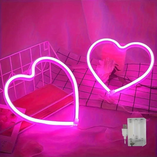 Heart-Shaped LED Neon Light – Wall Mounted Night Light for Valentine's Day & Home Decor - Passion Pulse Adult