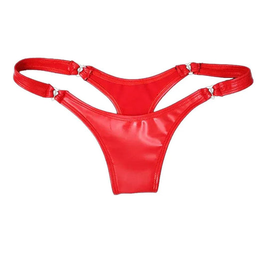 Sexy PVC Leather G-String Thong | Low-Rise - Passion Pulse Adult