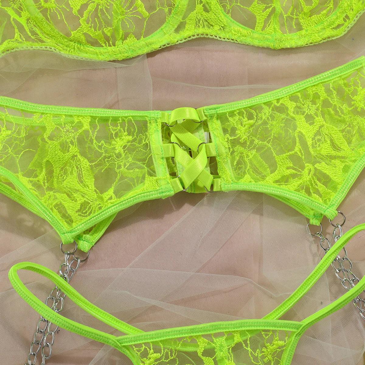 Sexy Lace 4-Piece Lingerie Set | Luxury Fit - Passion Pulse Adult