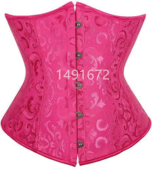 Pink Underbust Corset Top – Plus Size Waist Cincher Gothic Corselet in Black, White, Red, Blue, Rose - Passion Pulse Adult