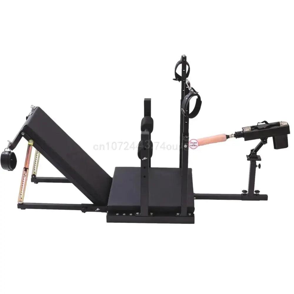 BDSM Adjustable Split-Leg Chair with Restraints – Carbon Steel Bondage Furniture for Couples Roleplay and Fetish Play - Passion Pulse Adult