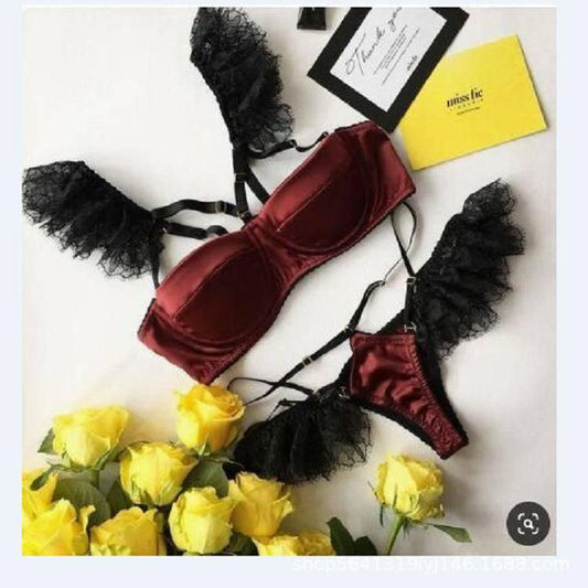 Three Point Bra Lace Thong - Passion Pulse Adult