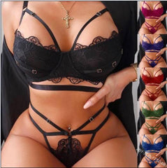 Lace Straps Three-Point Sexy Lingerie - Passion Pulse Adult