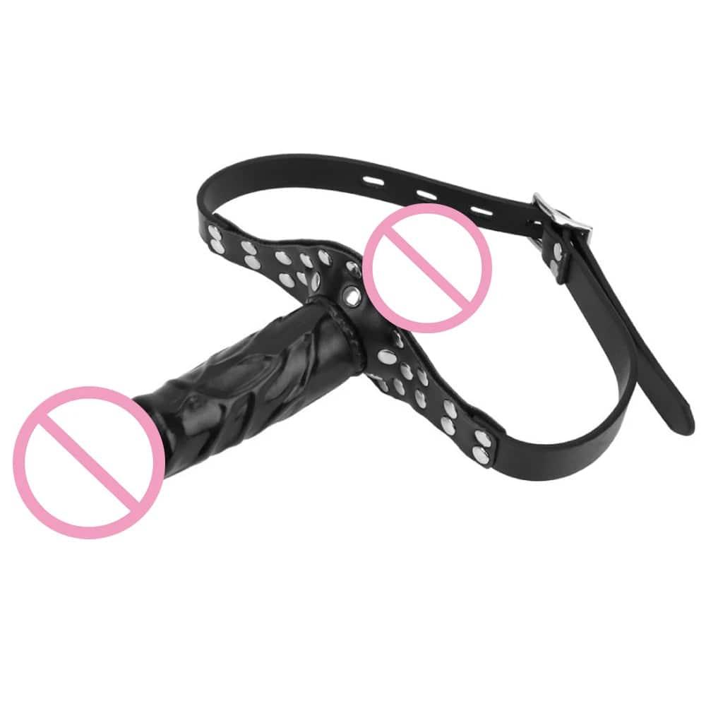 EXVOID Slave Restraint Realistic Penis Gag Mouth Plug BDSM Bondage Head Strapon Open Mouth Gag Adult Game - Passion Pulse Adult