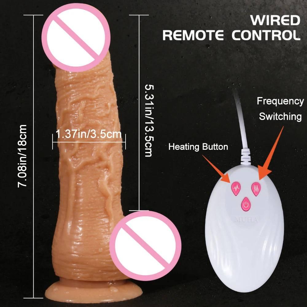 Thrusting Rotating Dildo Vibrator – Remote Control & Suction Cup - Passion Pulse Adult