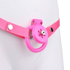 Pink/Black/White Adjustable Mini Metal Chastity Cage with Lock - BDSM Male Slave Cock Ring for Fetish Roleplay and Sissy Bondage Play - Passion Pulse Adult