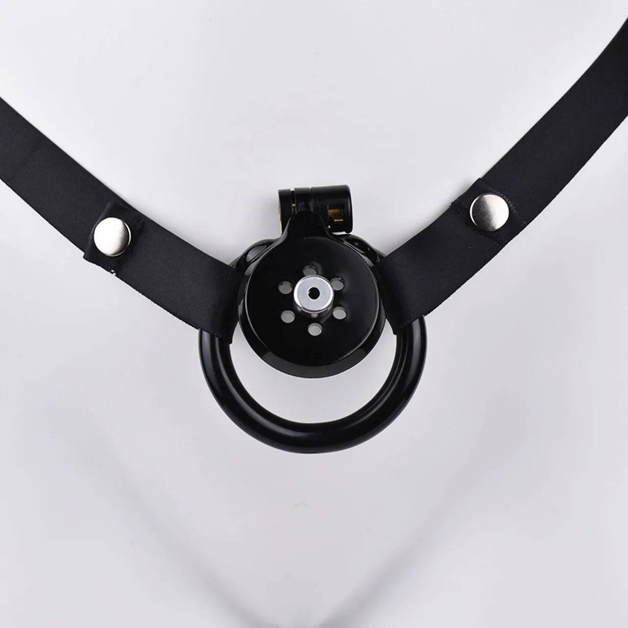 Pink/Black/White Adjustable Mini Metal Chastity Cage with Lock - BDSM Male Slave Cock Ring for Fetish Roleplay and Sissy Bondage Play - Passion Pulse Adult