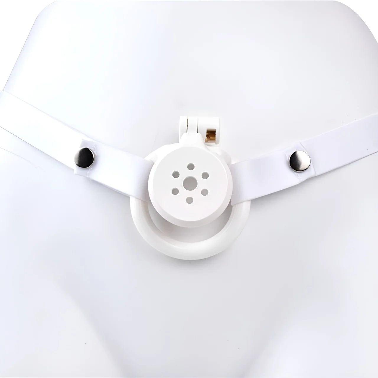 Pink/Black/White Adjustable Mini Metal Chastity Cage with Lock - BDSM Male Slave Cock Ring for Fetish Roleplay and Sissy Bondage Play - Passion Pulse Adult