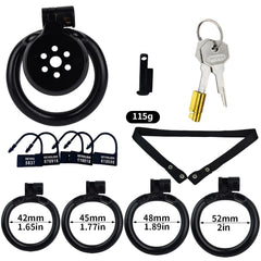 Pink/Black/White Adjustable Mini Metal Chastity Cage with Lock - BDSM Male Slave Cock Ring for Fetish Roleplay and Sissy Bondage Play - Passion Pulse Adult